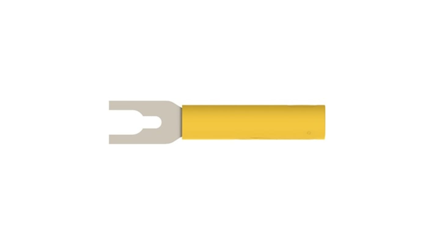 Schutzinger Yellow Female Banana Connector, 4 mm Connector, Cable Lug Termination, 20A, 1kV, Nickel Plating