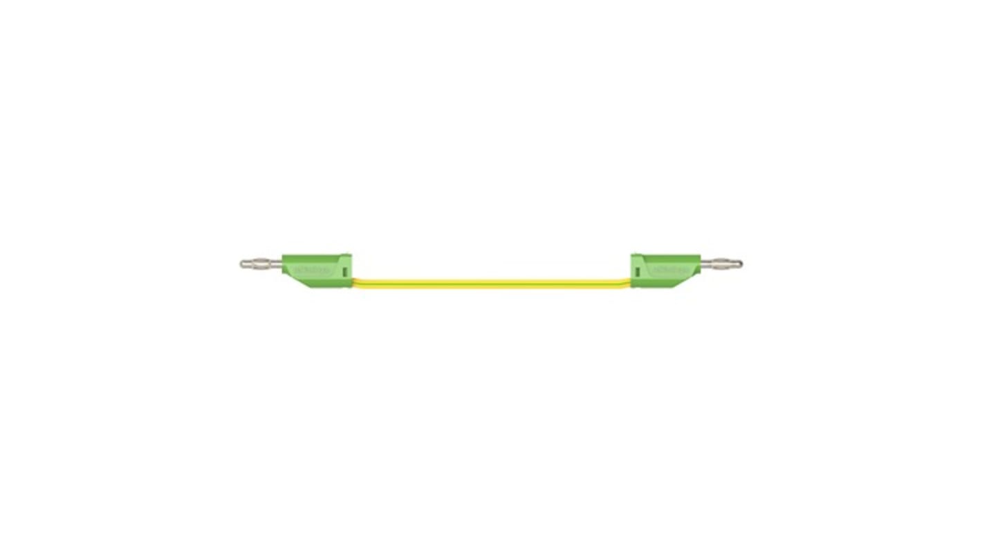 Schutzinger Test lead, 16A, 30 V ac, 60 V dc, Green/Yellow, 100cm Lead Length