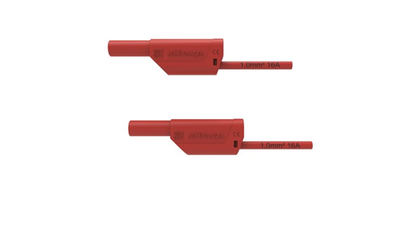 Schutzinger Test lead, 16A, 1kV, Red, 50cm Lead Length