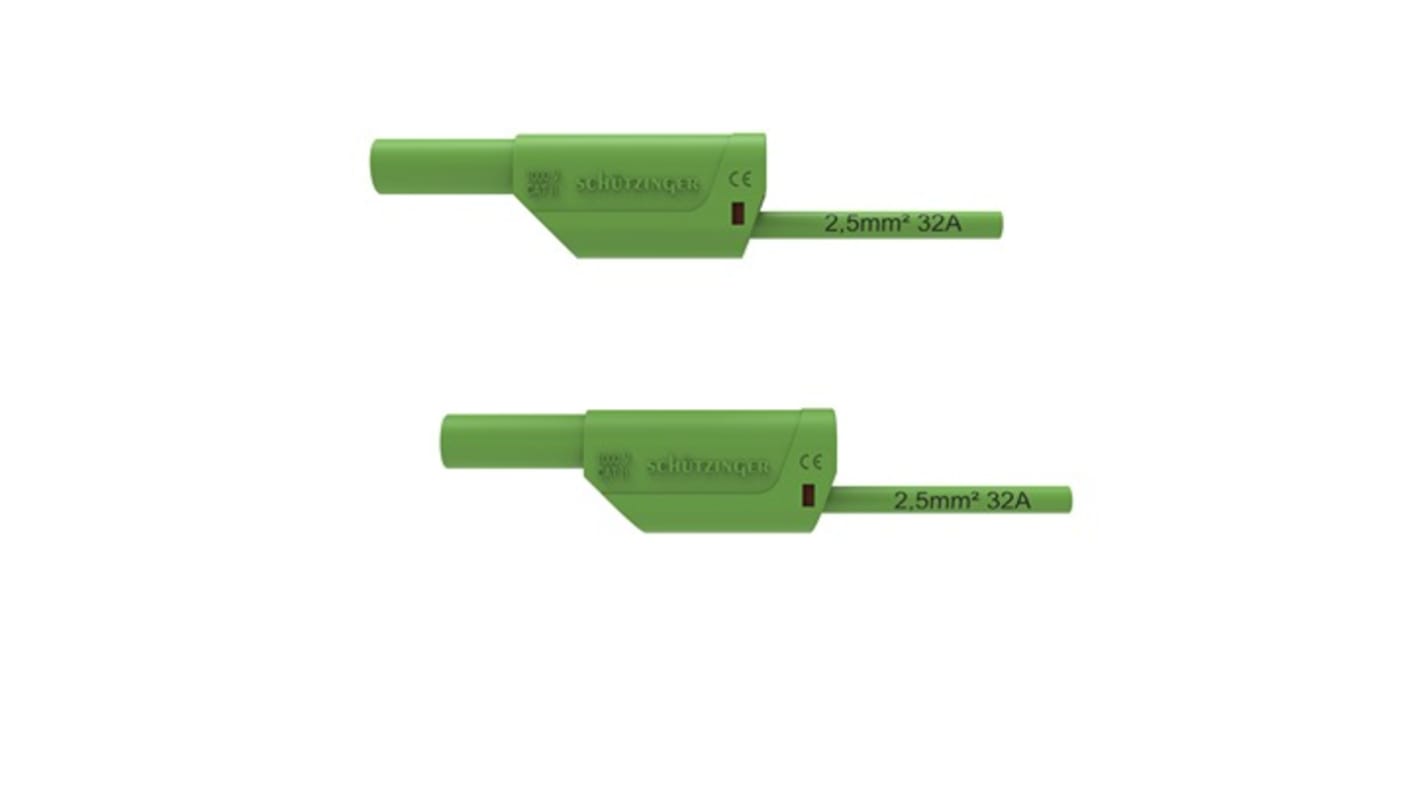 Schutzinger Test lead, 32A, 1kV, Green, 100cm Lead Length
