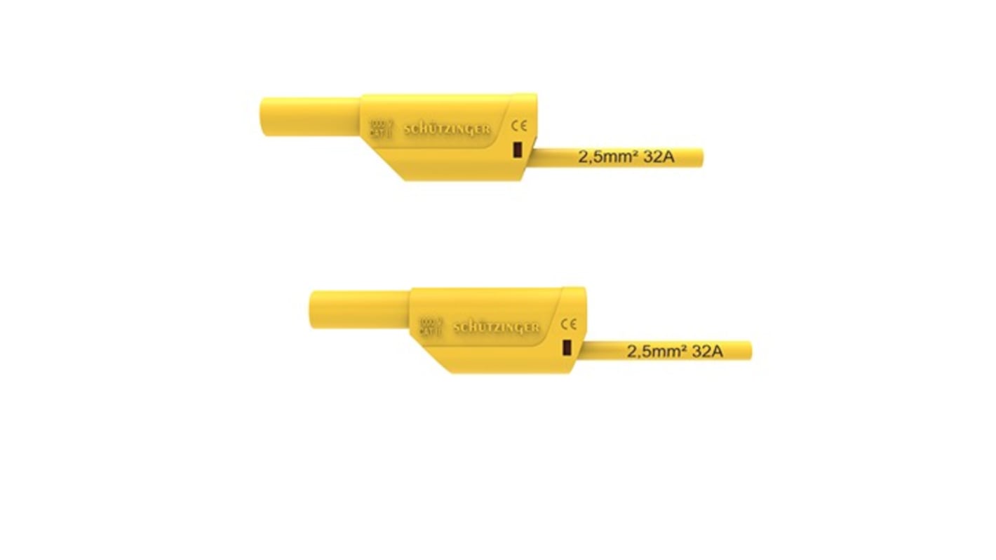 Schutzinger Test lead, 32A, 1kV, Yellow, 150cm Lead Length