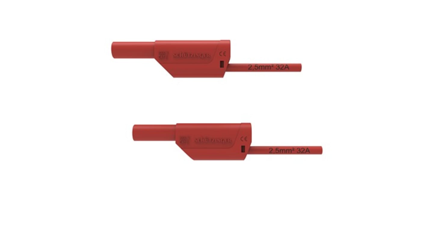 Schutzinger Test lead, 32A, 1kV, Red, 200cm Lead Length