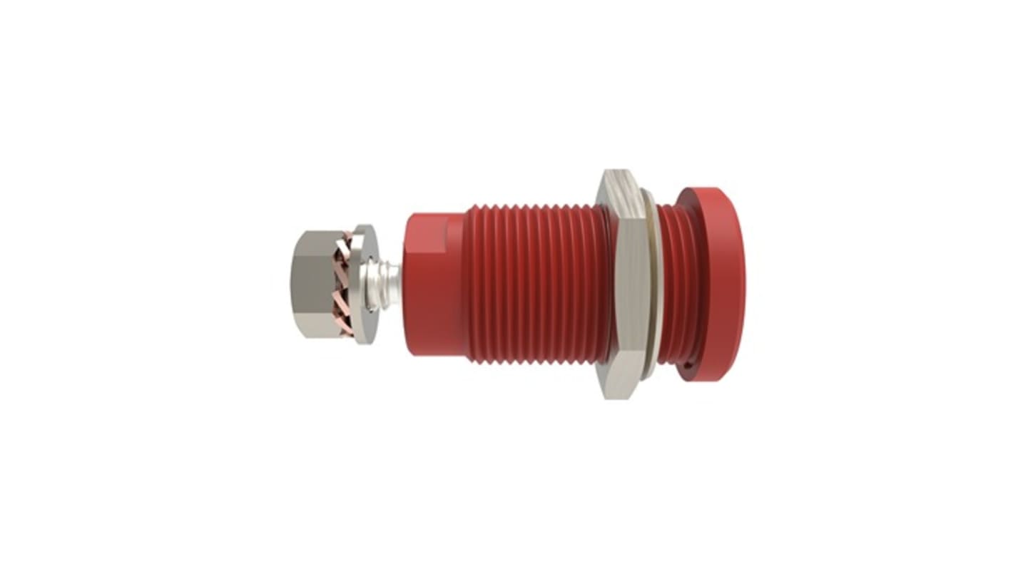 Schutzinger Red Female Banana Connector, 4 mm Connector, M4 Thread Termination, 32A, 1.5 kV dc, 1 kV dc, 600 V dc,