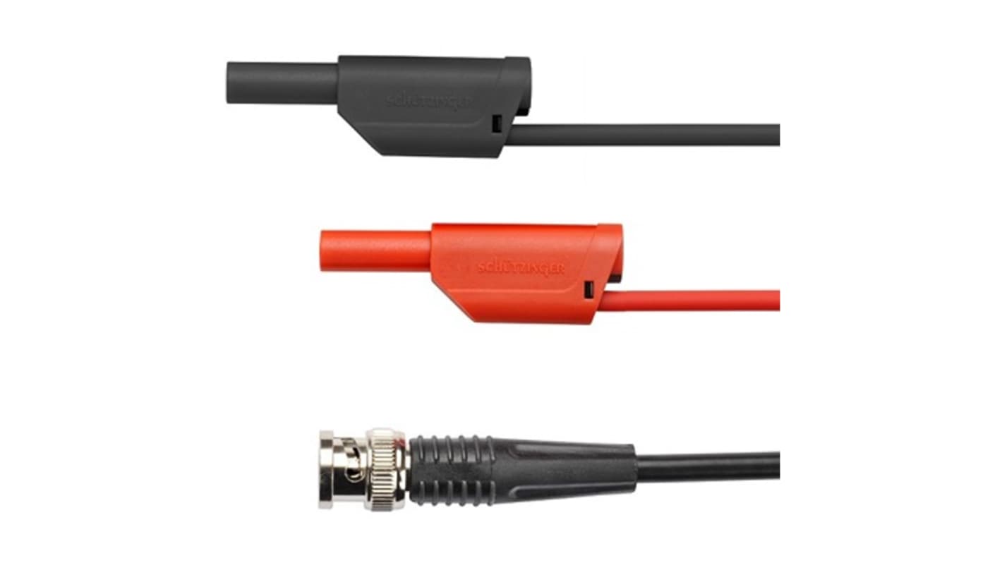 Schutzinger BNC Adapter, 3A, Black, 100cm Lead Length
