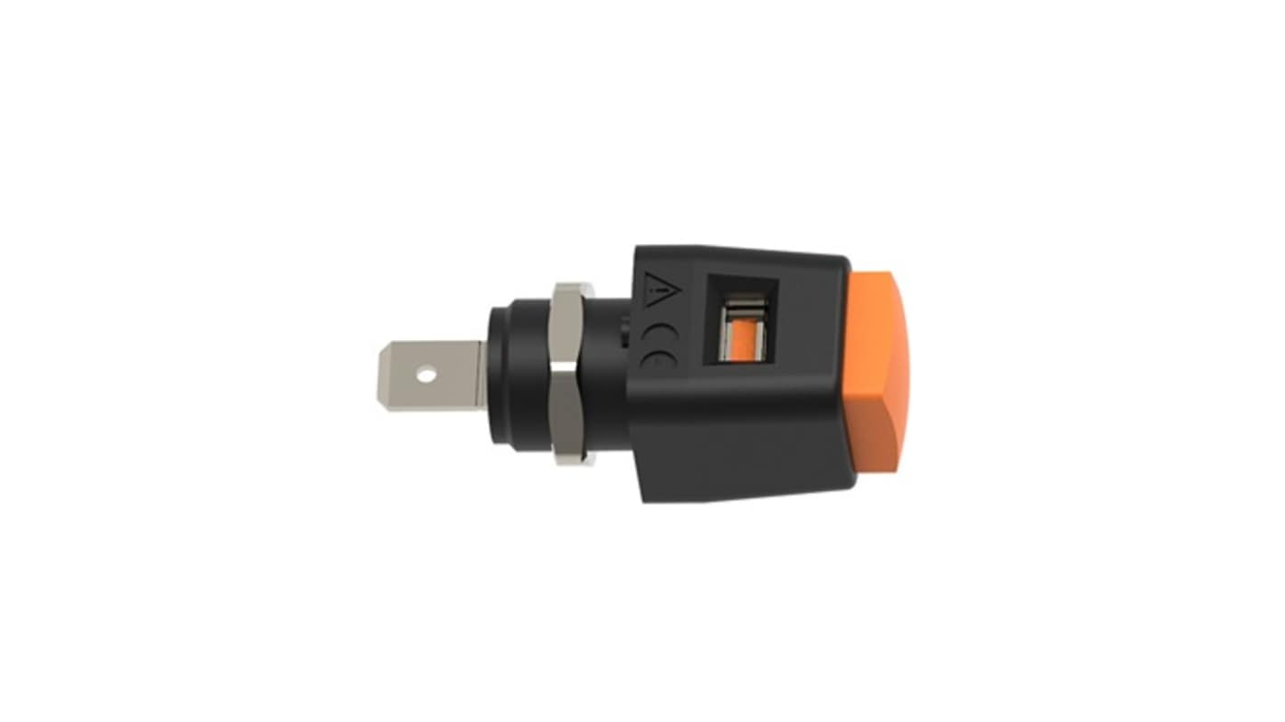 Schutzinger 12.5mm Orange Terminal Post, 30 V ac, 60 V dc, 16A, Pg 7 Thread