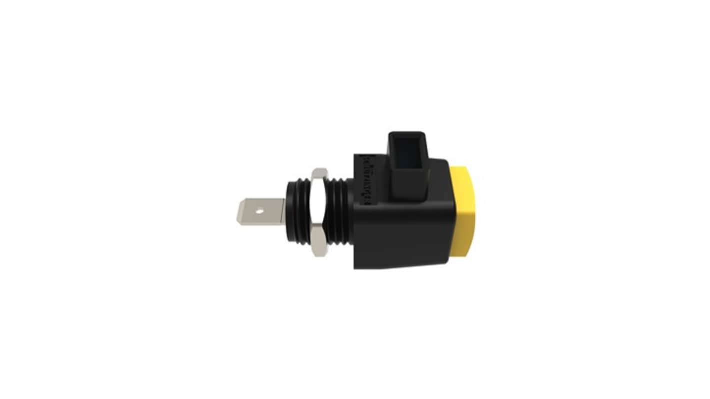 Schutzinger 12.5mm Yellow Terminal Post, 300V, 16A, Pg 7 Thread