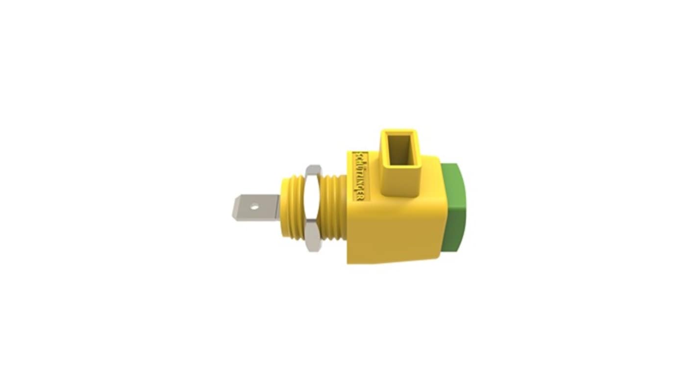 Schutzinger 12.5mm Green/Yellow Terminal Post, 300V, 16A, Pg 7 Thread