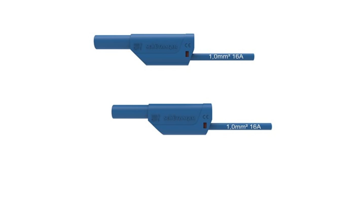Schutzinger Test lead, 16A, 1kV, Blue, 100cm Lead Length