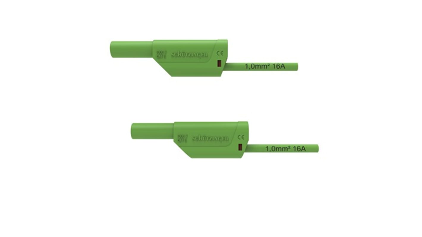 Schutzinger Test lead, 16A, 1kV, Green, 100cm Lead Length