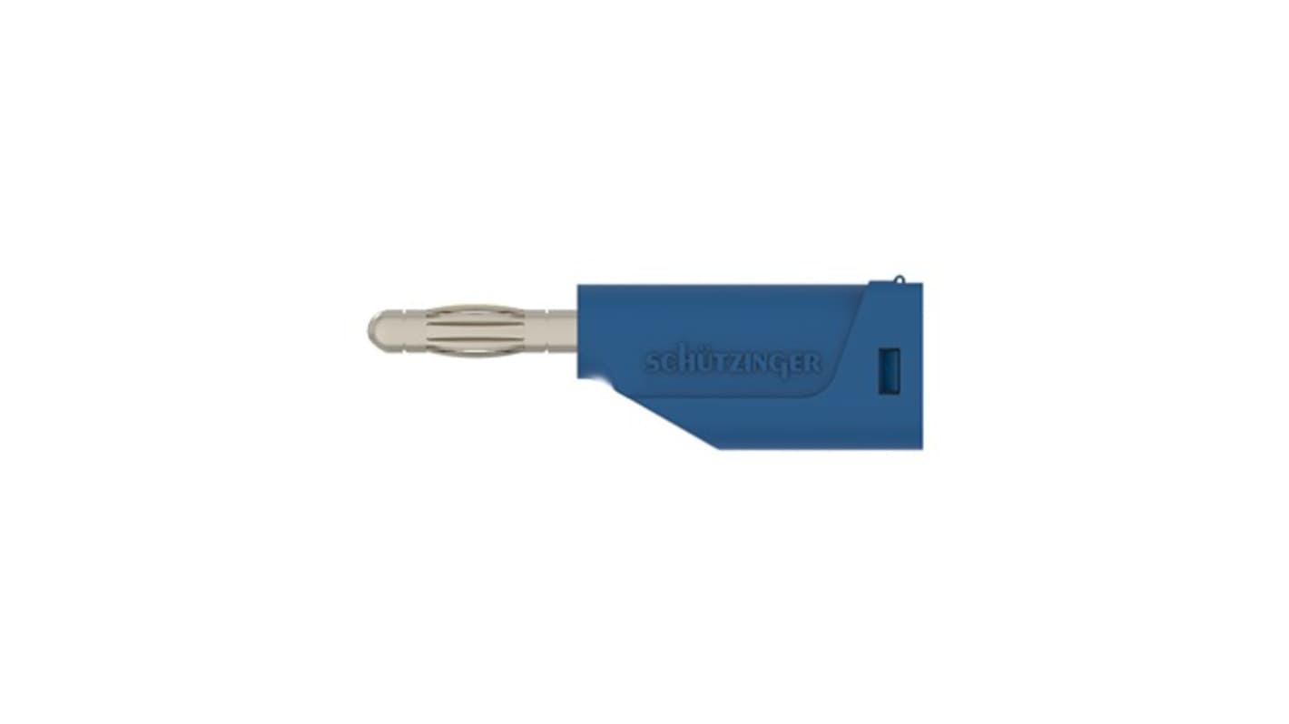 Schutzinger Blue Male Banana Connector, 4 mm Connector, Screw Termination, 30 V ac, 60 V dc, Nickel Plating