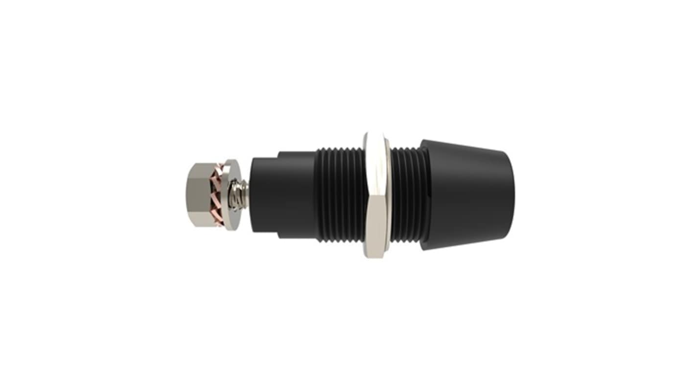 Schutzinger Black Female Banana Connector, 4 mm Connector, M4 Thread Termination, 32A, 1.5 kV dc, 1 kV dc, 600 V dc,