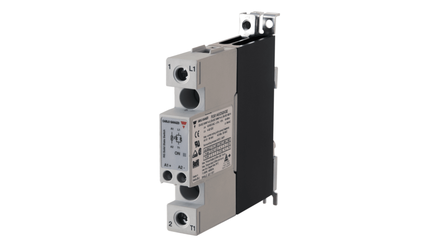 Carlo Gavazzi RGC1 Series Solid State Relay, 37 A Load, DIN Rail or Panel, 660 V ac Load, 32 Vdc Control