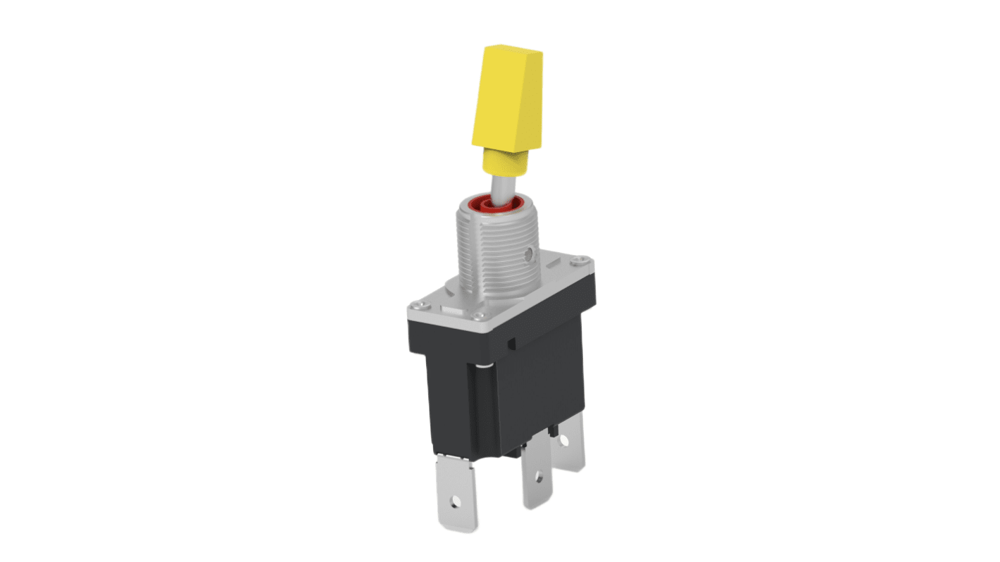 TE Connectivity Toggle Switch, Panel Mount, On-Off-On, Single Pole, Screw Terminal, 250V ac