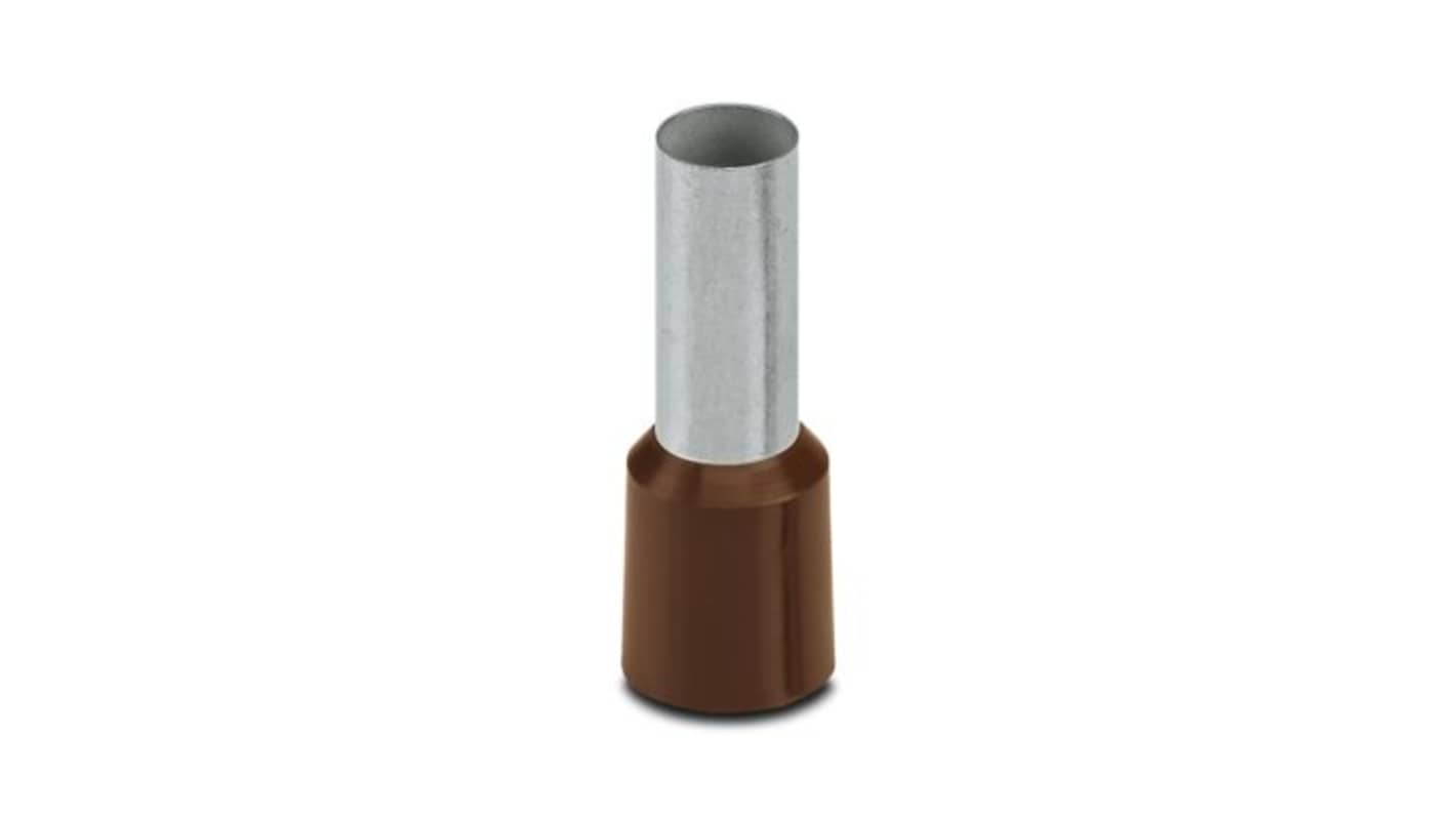 Phoenix Contact Insulated Ferrule, 16mm Pin Length, 7.3mm Pin Diameter, Brown