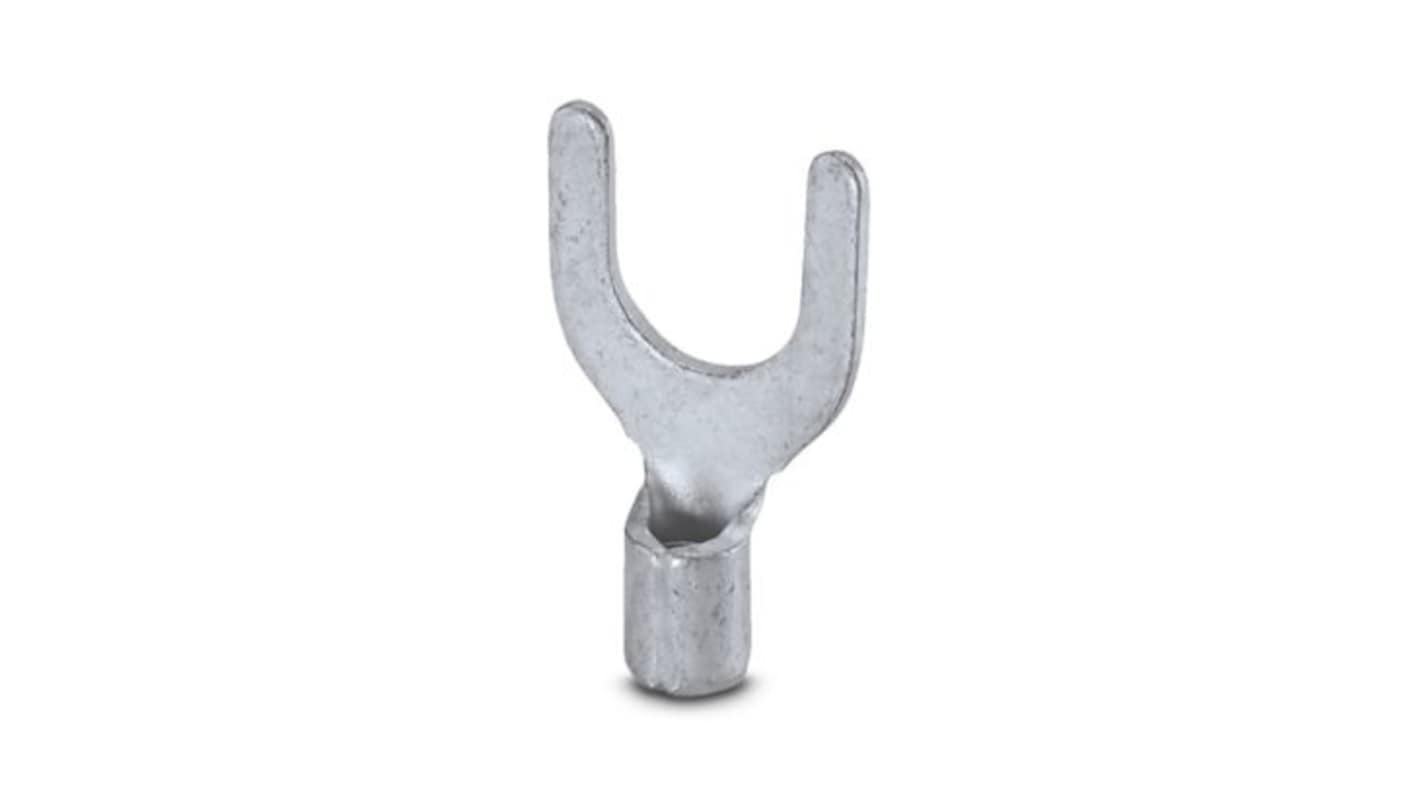 Phoenix Contact Uninsulated Fork Terminal, 17AWG to 13AWG, Silver
