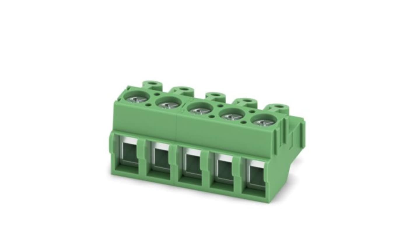 Phoenix Contact PCB Terminal Block, 5-Contact, 5mm Pitch, Push-In, 1-Row, Socket Termination