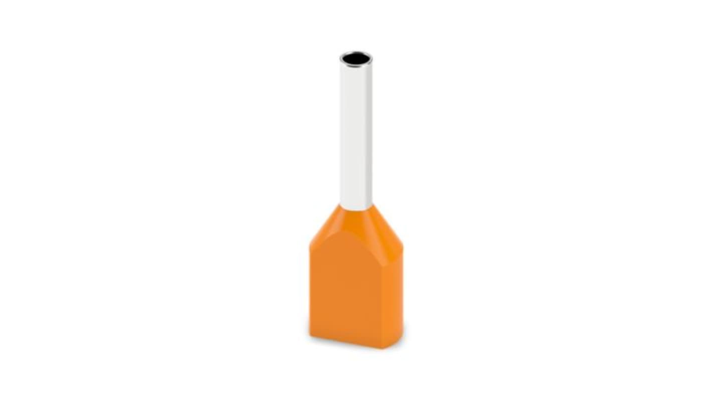Phoenix Contact Insulated Ferrule, 8mm Pin Length, 1.5mm Pin Diameter, Orange