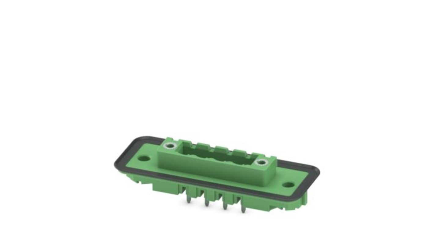 Phoenix Contact, 5.08mm Pitch, 4 Way, , Pluggable Terminal Block, Feed Through Header, Flange Mount, Plug In, Push In