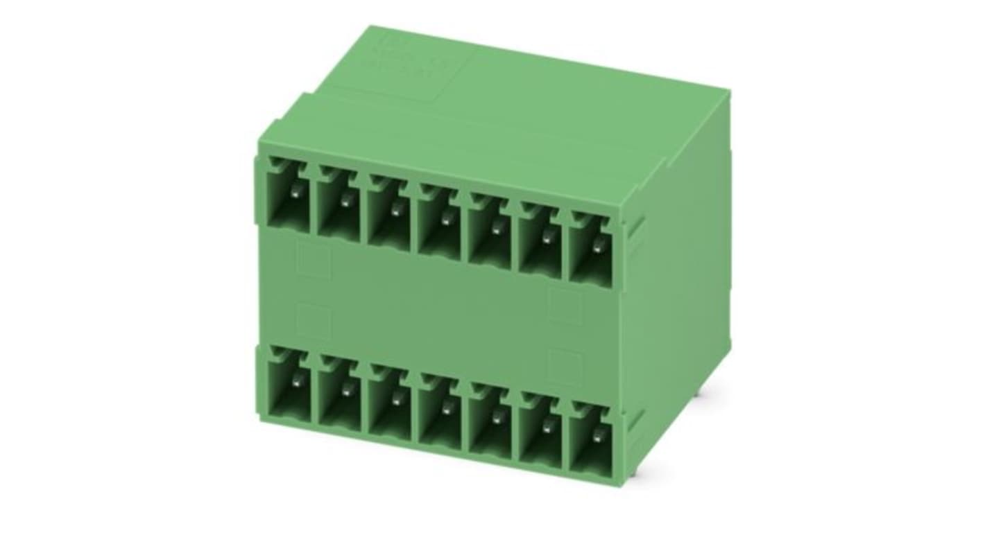 Phoenix Contact Straight Solder Mount PCB Header, 14 Contact(s), 3.81mm Pitch, 2 Row(s), Shrouded