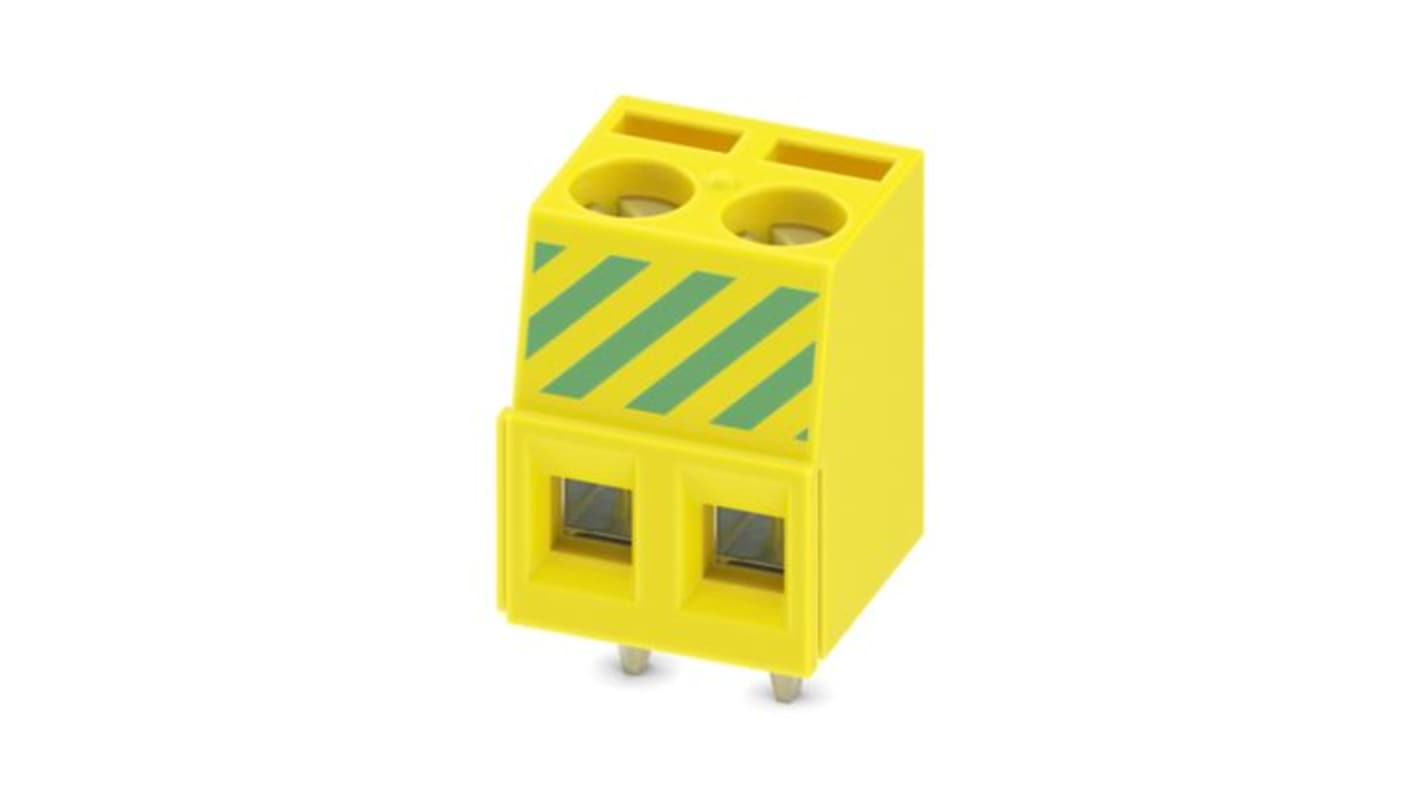 Phoenix Contact PCB Terminal Block, 2-Contact, 5.08mm Pitch, Wave Soldering, 1-Row, Plug In, Screw Termination
