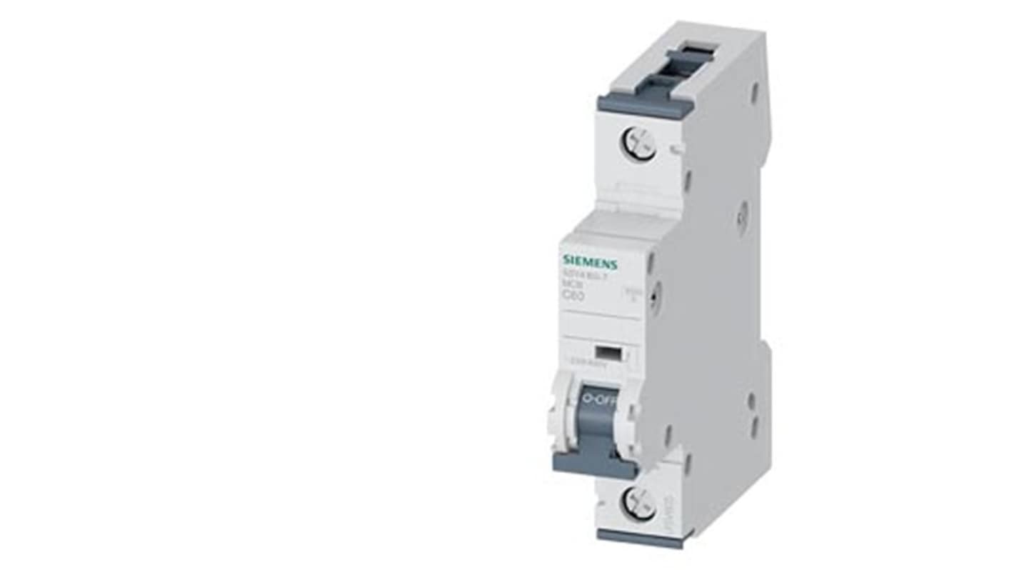 Siemens C型MCB, 1极, 15 kA分断, 60A, 400VAC, 60VDC, 5SY4系列
