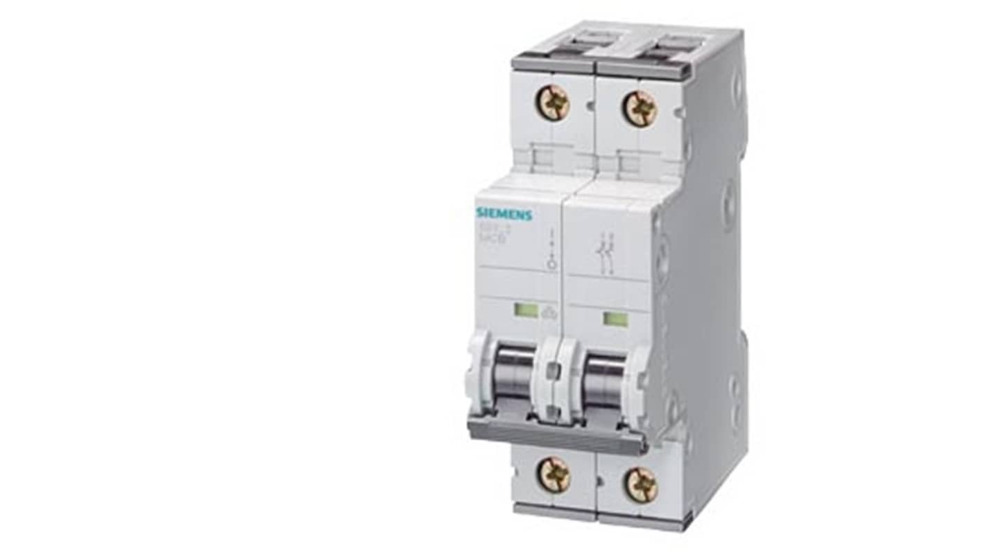 Siemens D型MCB, 2极, 70kA分断, 300mA, 230VAC, 5SY8系列