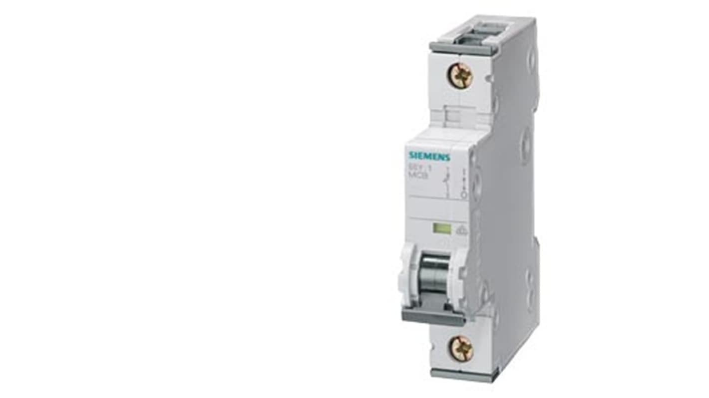 Siemens SENTRON 5SY8 MCB, 1P, 2A Curve D, 400V AC, 60V DC, 70 kA Breaking Capacity