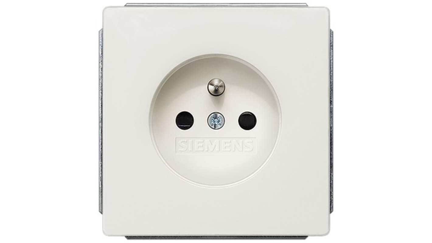 Siemens 德标电气插座, 2位, 螺钉安装, 16A, 白色, 5UB13系列
