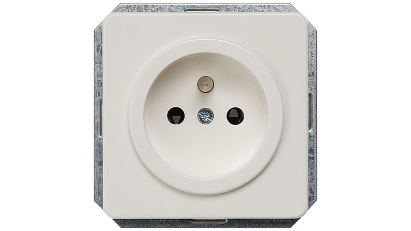 Siemens 5UB14 White 2 Gang Electrical Socket, 2 Poles, 16A, Schuko