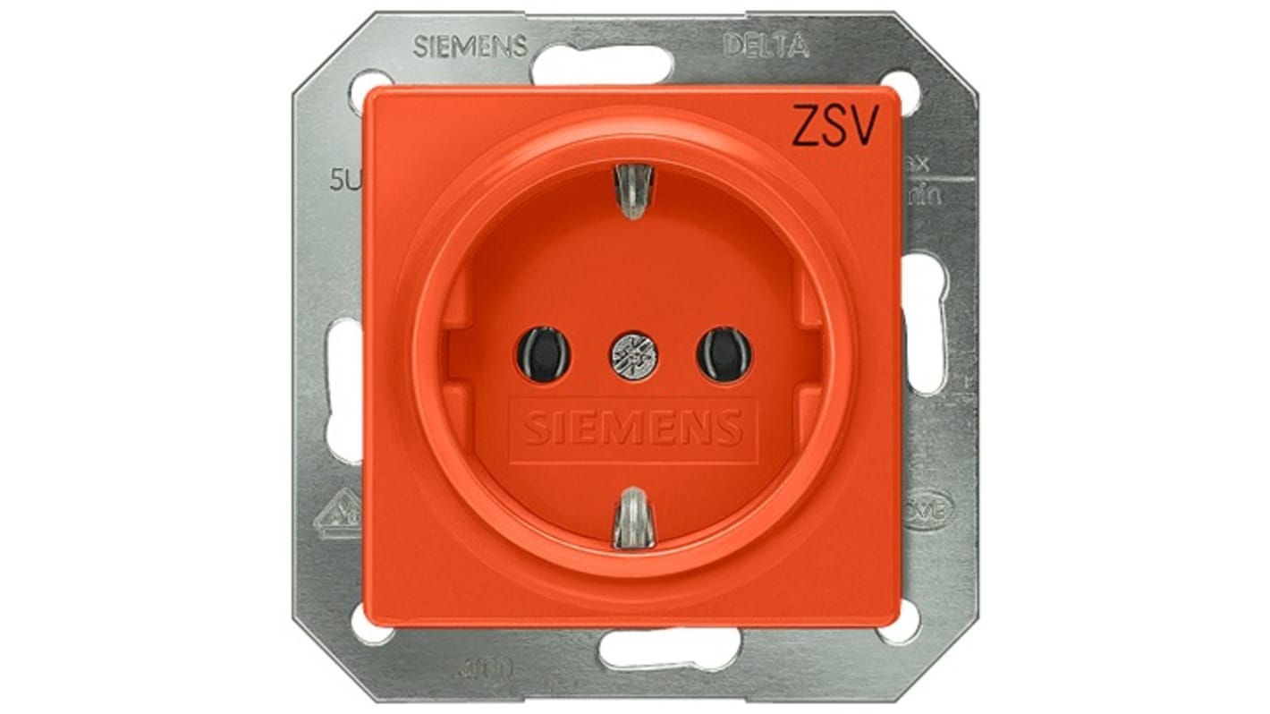 Siemens 电气插座, 螺钉安装, 橙色, 5UH12系列