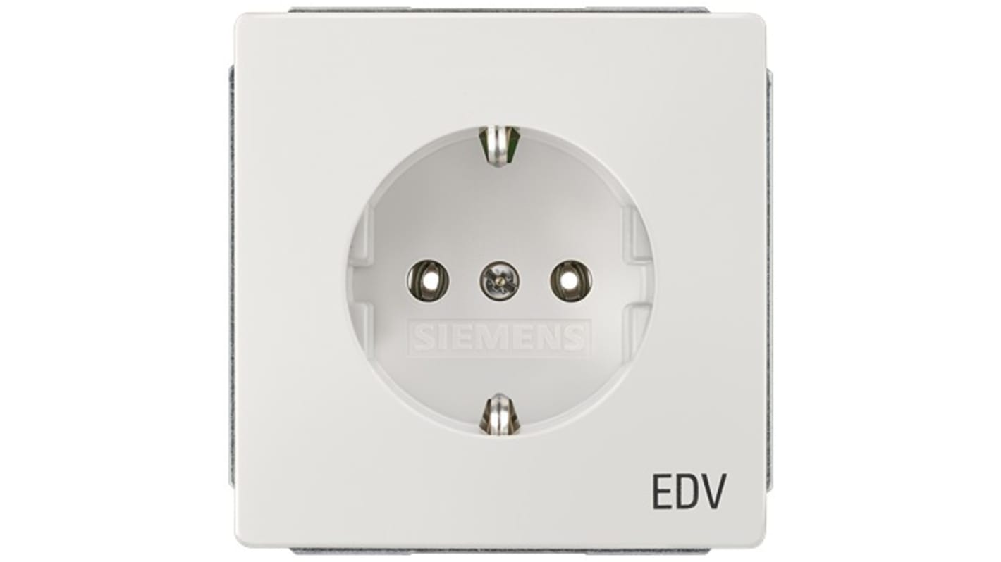 Siemens 5UB18 White Electrical Socket, 16A, Schuko
