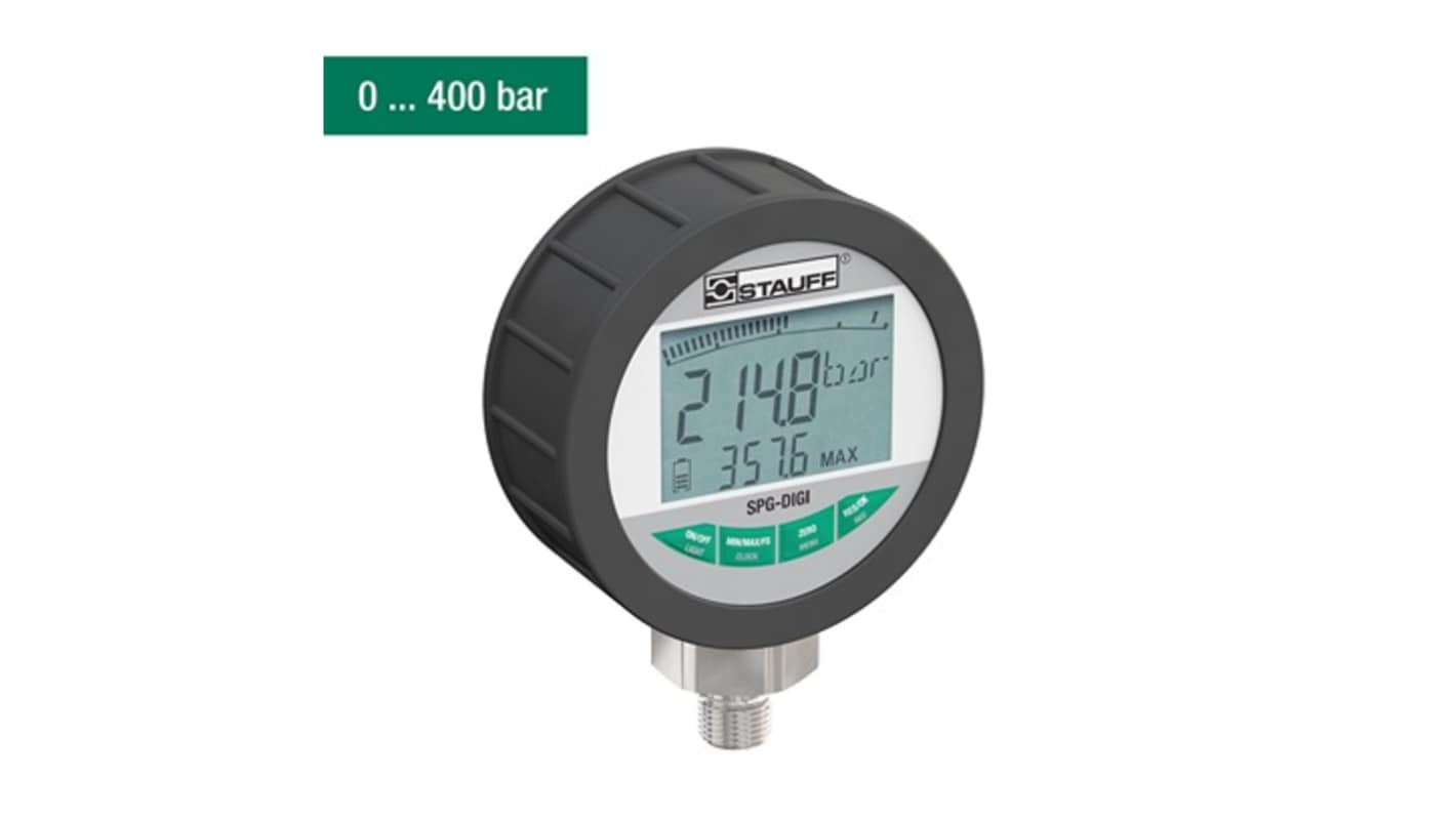 Stauff G 1/4 Digital Digital Pressure Gauge 1000bar Bottom Entry 90mm Outside Diameter