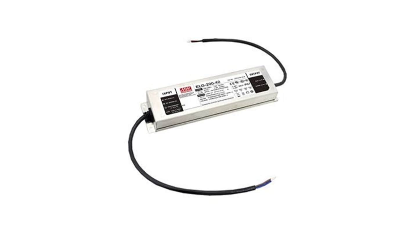 MEAN WELL LED Driver, 42V Output, 200W Output, 4.76A Output, Constant Current / Constant Voltage Dimmable
