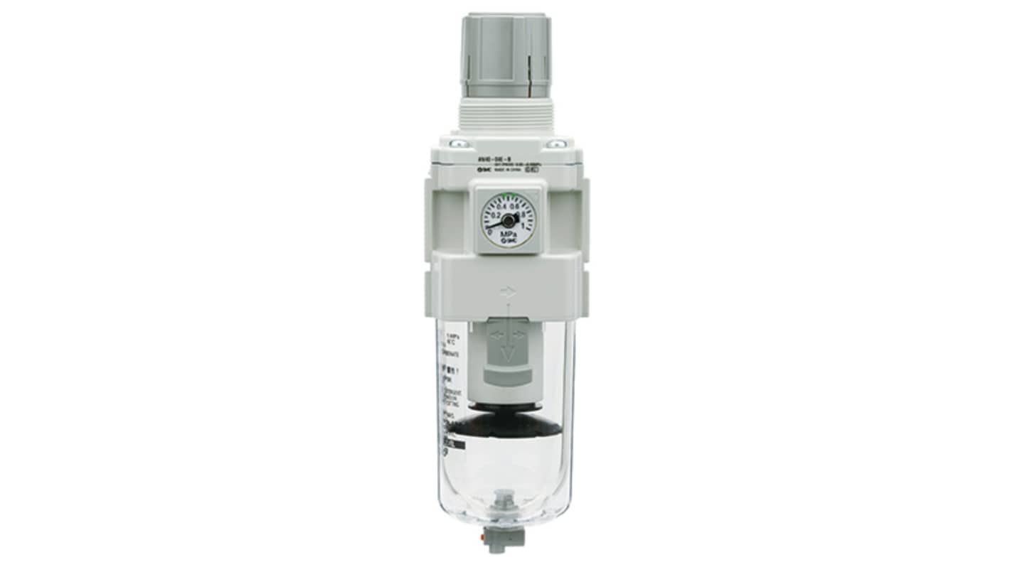 SMC AW40 Filter Regulator, 5μm, G 1/2, Automatic, 10 bar, AW40-F04BG-D
