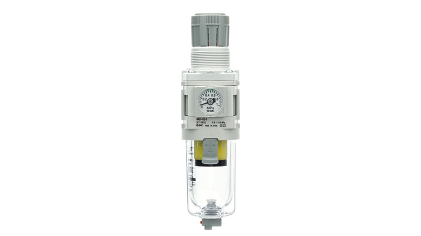 SMC AWM20 Filter Regulator, 5μm, G 1/4, Automatic, 10 bar, AWM20-F02CE-D