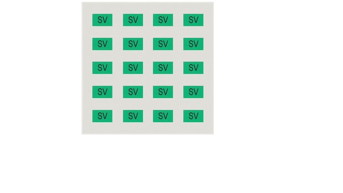 Siemens Green Adhesive Label Sheet, Pack of 20EA