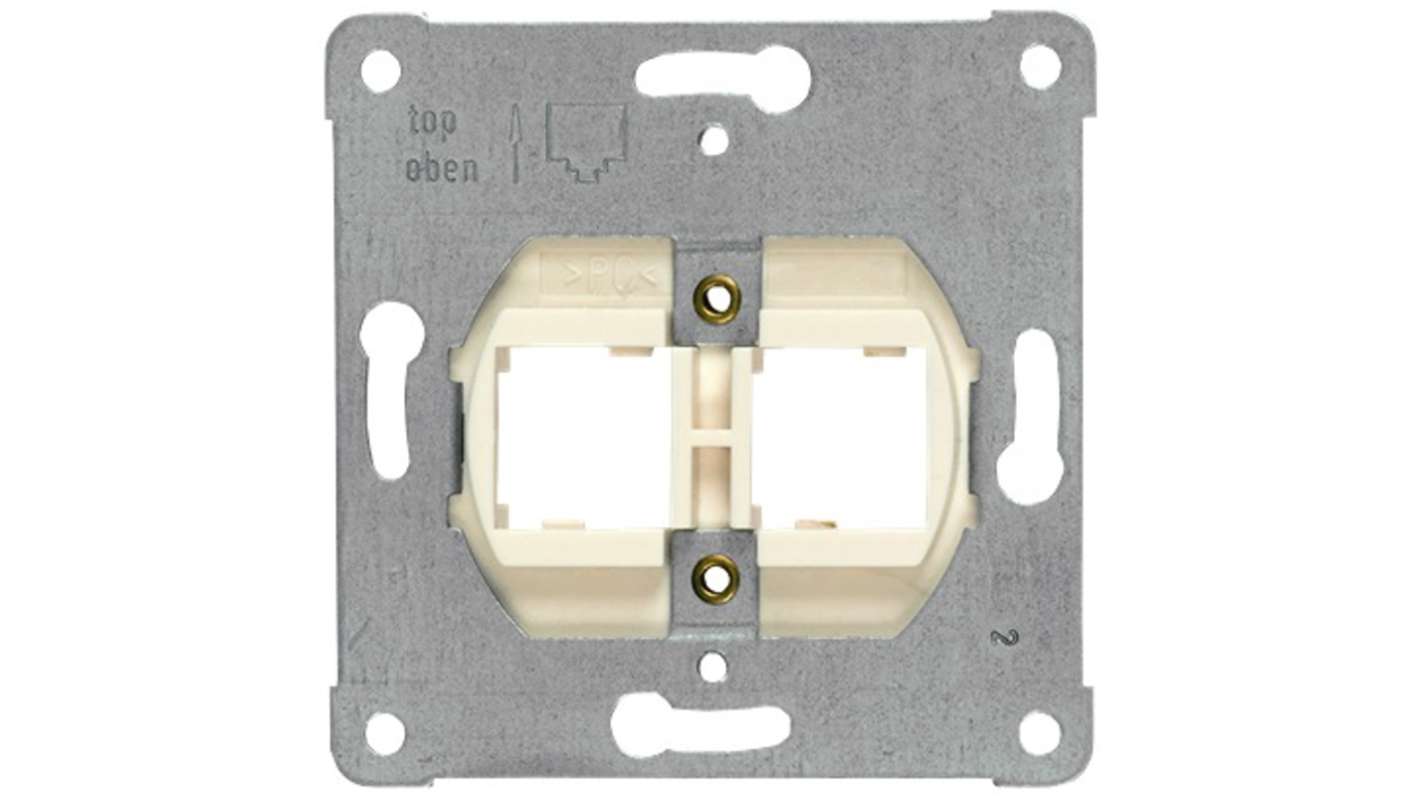 Siemens Silver 2 Gang Back Plate Metal Jack Faceplates & Mounting Plates
