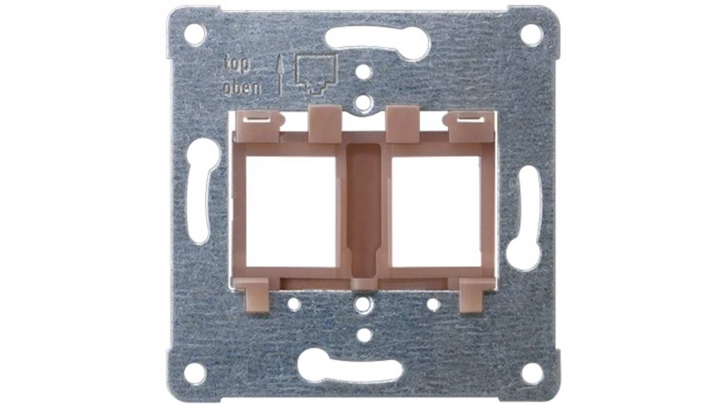 Siemens Silver 2 Gang Back Plate Metal Jack Faceplates & Mounting Plates