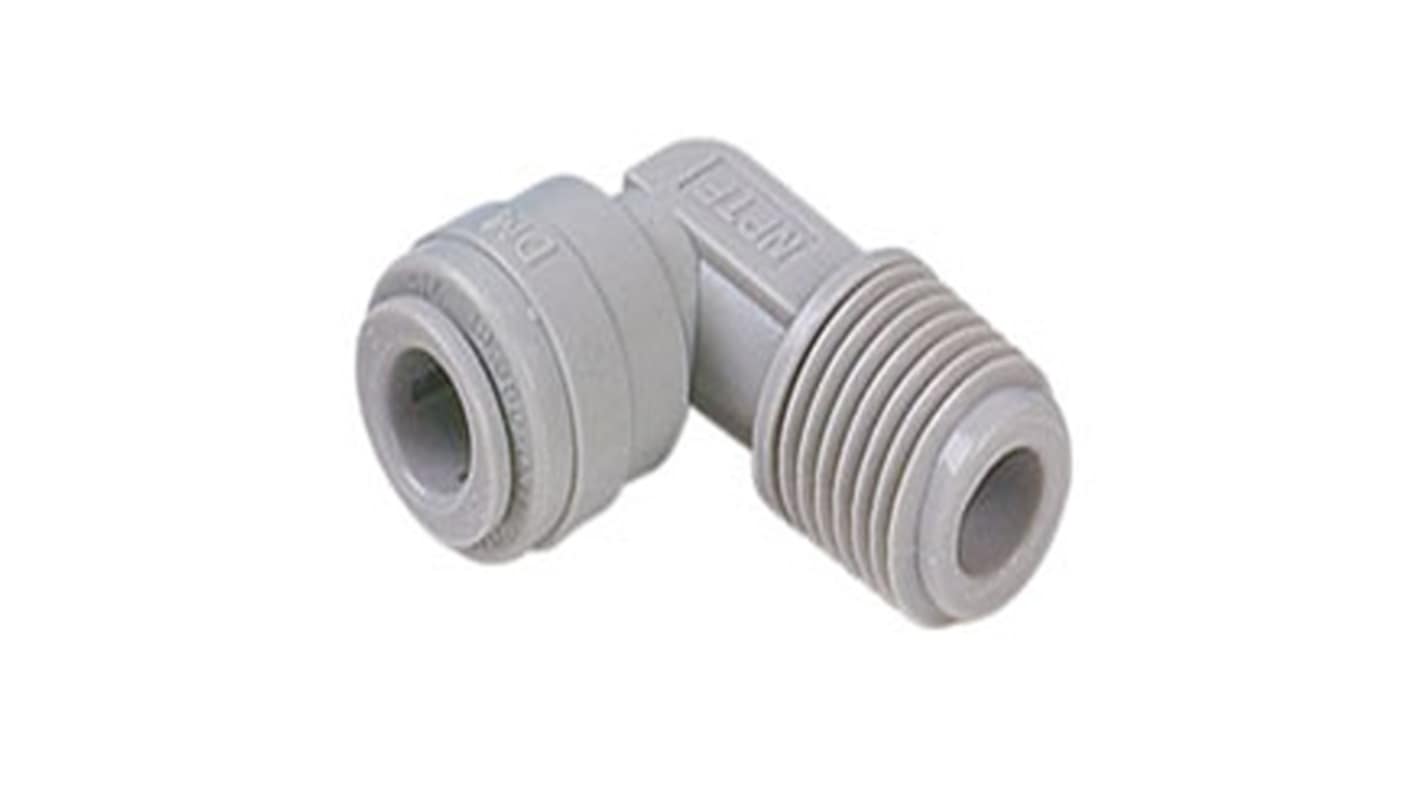 Norgren Pneufit D Series Push-in Fitting, Push In 1/4 in to NPT 3/8, Threaded Connection Style, D24450438