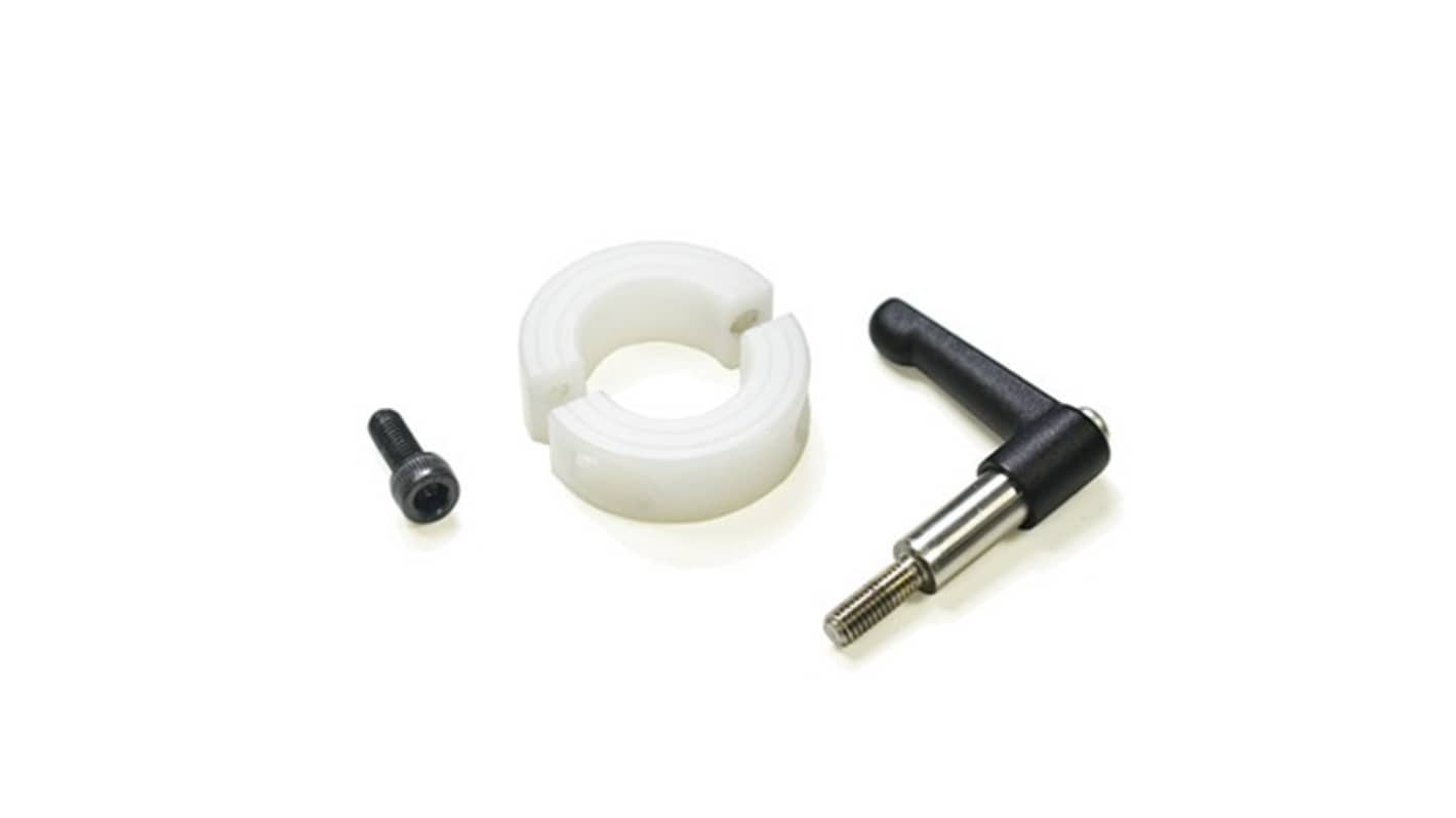 Ruland Shaft Collar, Two Piece, Clamp, Bore 14mm, OD 30mm, W 11mm, Plastic
