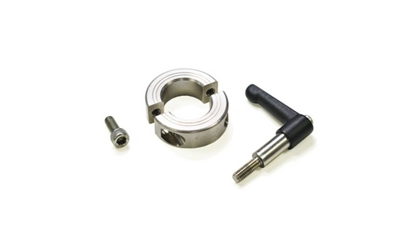 Ruland Shaft Collar, Two Piece, Clamp, Bore 40mm, OD 60mm, W 15mm, Stainless Steel 316