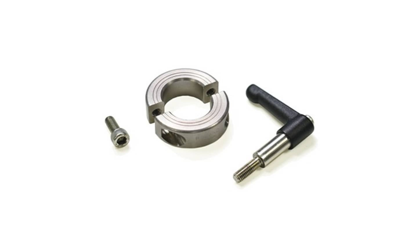 Ruland Shaft Collar, Two Piece, Clamp, Bore 21mm, OD 42mm, W 15mm, 303 Stainless Steel