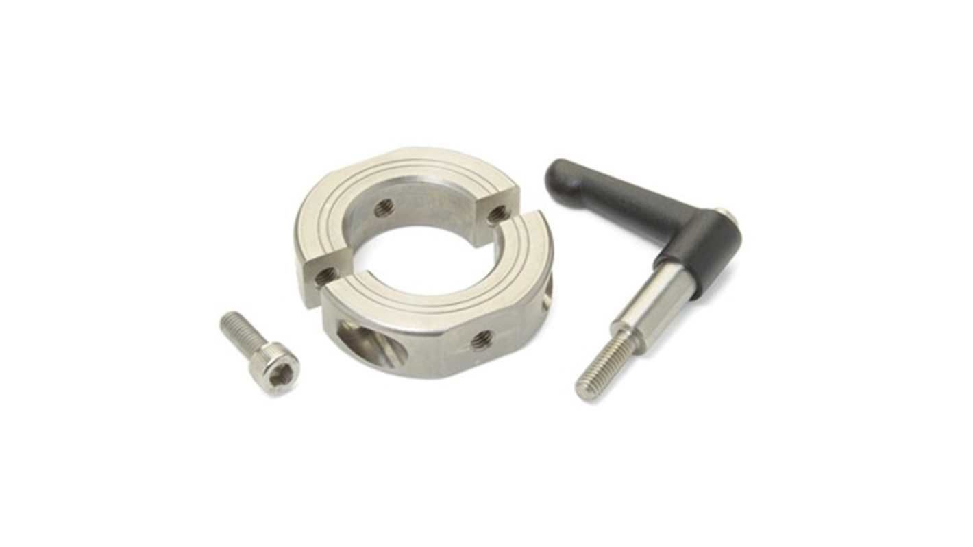 Ruland Shaft Collar, Two Piece, Clamp, Bore 16mm, OD 34mm, W 13mm, 303 Stainless Steel