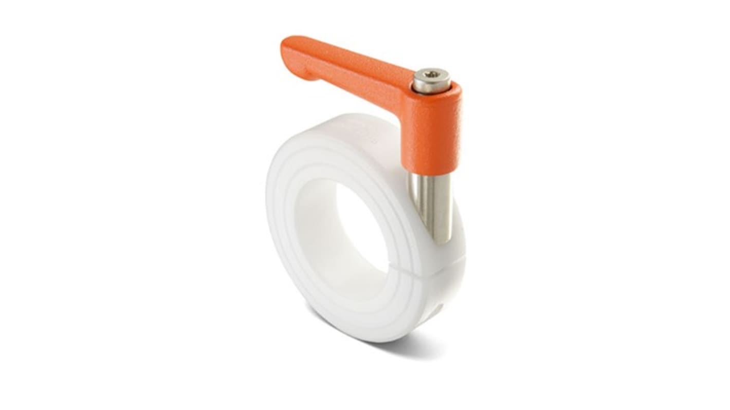 Ruland Shaft Collar, One Piece, Clamp, Bore 25mm, OD 45mm, W 15mm, Plastic