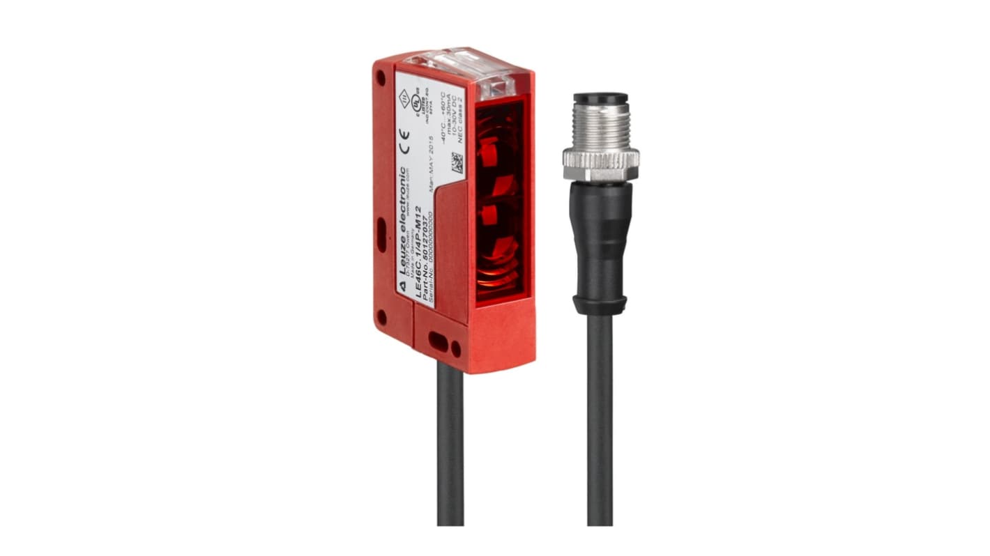 Leuze Diffuse Reflection Photoelectric Sensor, Rectangular Sensor, 0.005 → 3 m Detection Range
