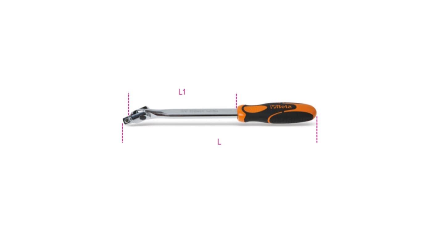 BETA 910/36A 3/8 in Hexagon Swivel Handle, 255 mm Overall