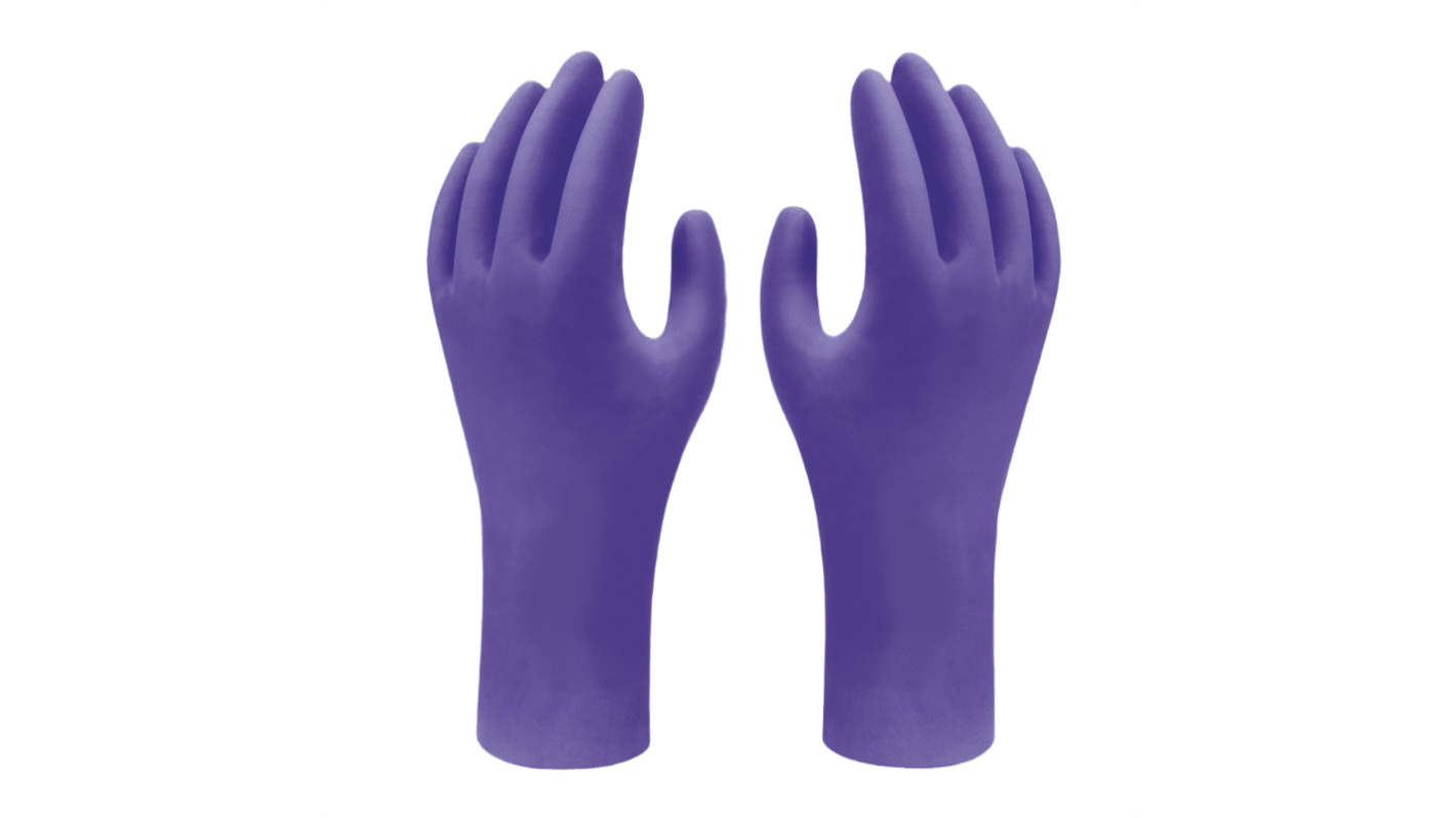 Showa Showa Blue Nitrile Anti-Static Work Gloves, Size L, Uncoated Coating