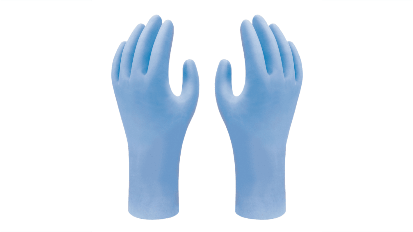 Showa Showa Blue Nitrile Anti-Static Work Gloves, Size XL, Uncoated Coating