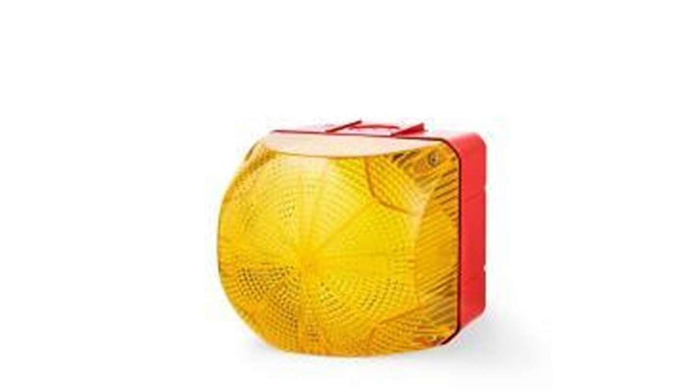 AUER Signal Q Series Series Yellow Multiple Effect Beacon, 24 V, Tube Mounted, LED Bulb, IP66