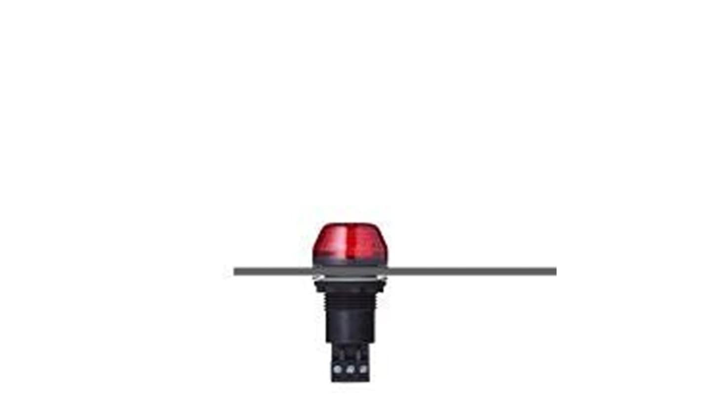 AUER Signal M22 Series Series Red Strobe Beacon, 120 V ac/dc, Panel Mount, LED Bulb, IP65